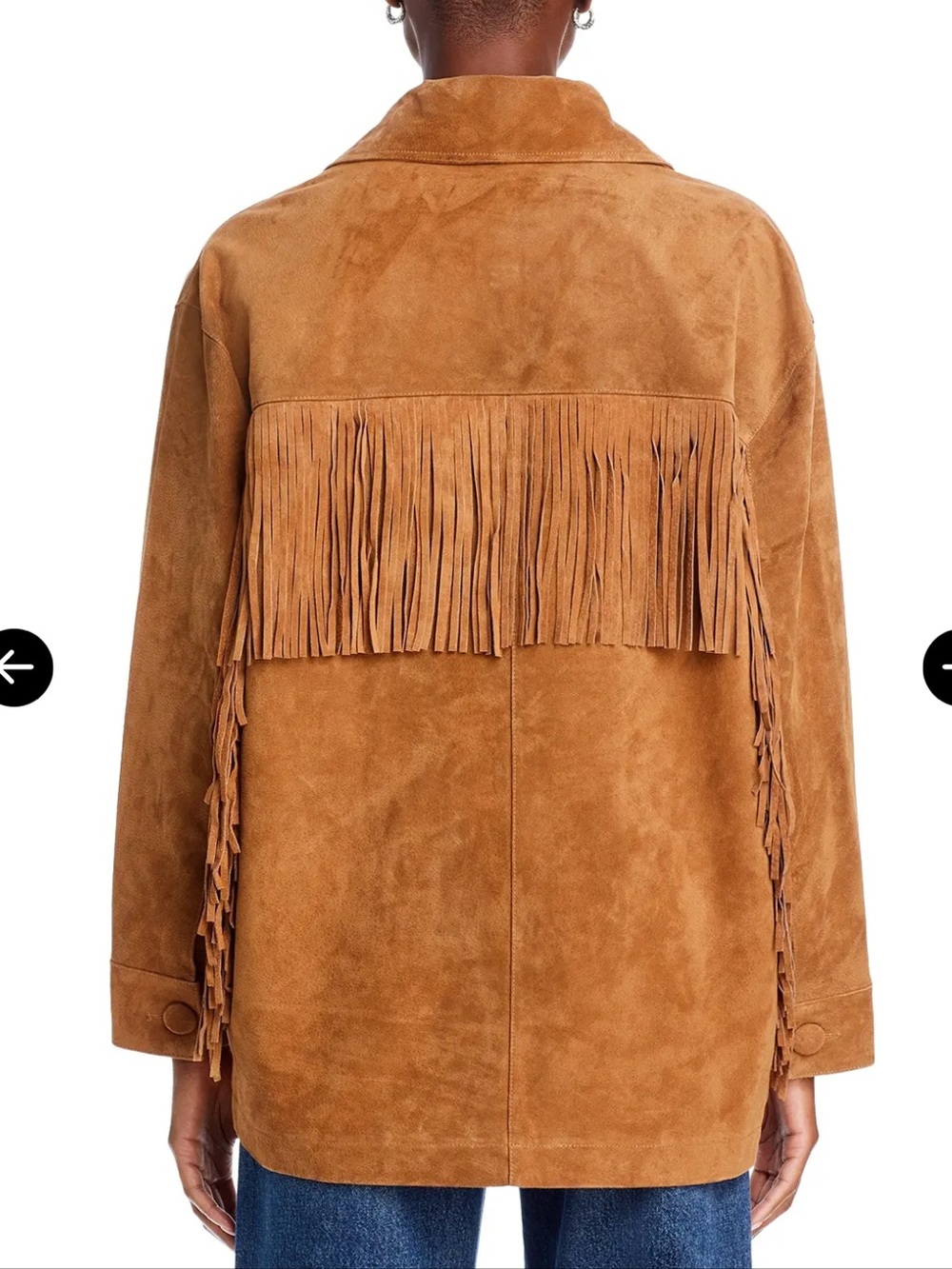 Blank NYC Brown Suede Double-Breasted fringe Jacket xs - Picture 9 of 13